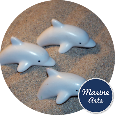 Porcelain White Dolphins - 2 Pack