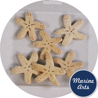 - Wooden Starfish Motif - 6 Pack