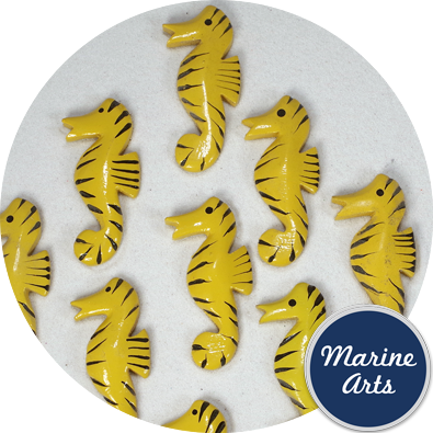 8021-P8 - Painted Wood Seahorses - 6 Pack