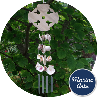 8124RC - Natural Wood Round Cross Wind Chime