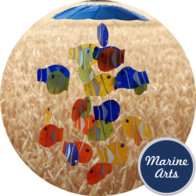 8296 - Wind Chime - Capiz Fish Shoal