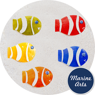 - Capiz Assorted Clown Fish - 65mm - Single Drilled Hole