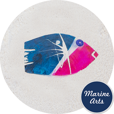 - Capiz Cornish Sardines - Pink & Blue 65mm - Single Drilled Hole