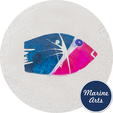 8551PBL - Capiz Cornish Sardines - Pink & Blue 65mm - Single Drilled Hole