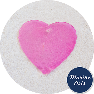 - Capiz Heart -  Pink 60mm - Single Drilled Hole - Project Pack