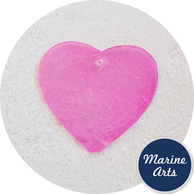 8552P - Capiz Heart -  Pink 60mm - Single Drilled Hole - Project Pack