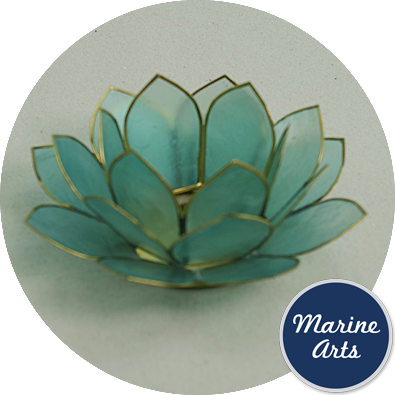 - Capiz Lotus Flower - Light Blue 100mm